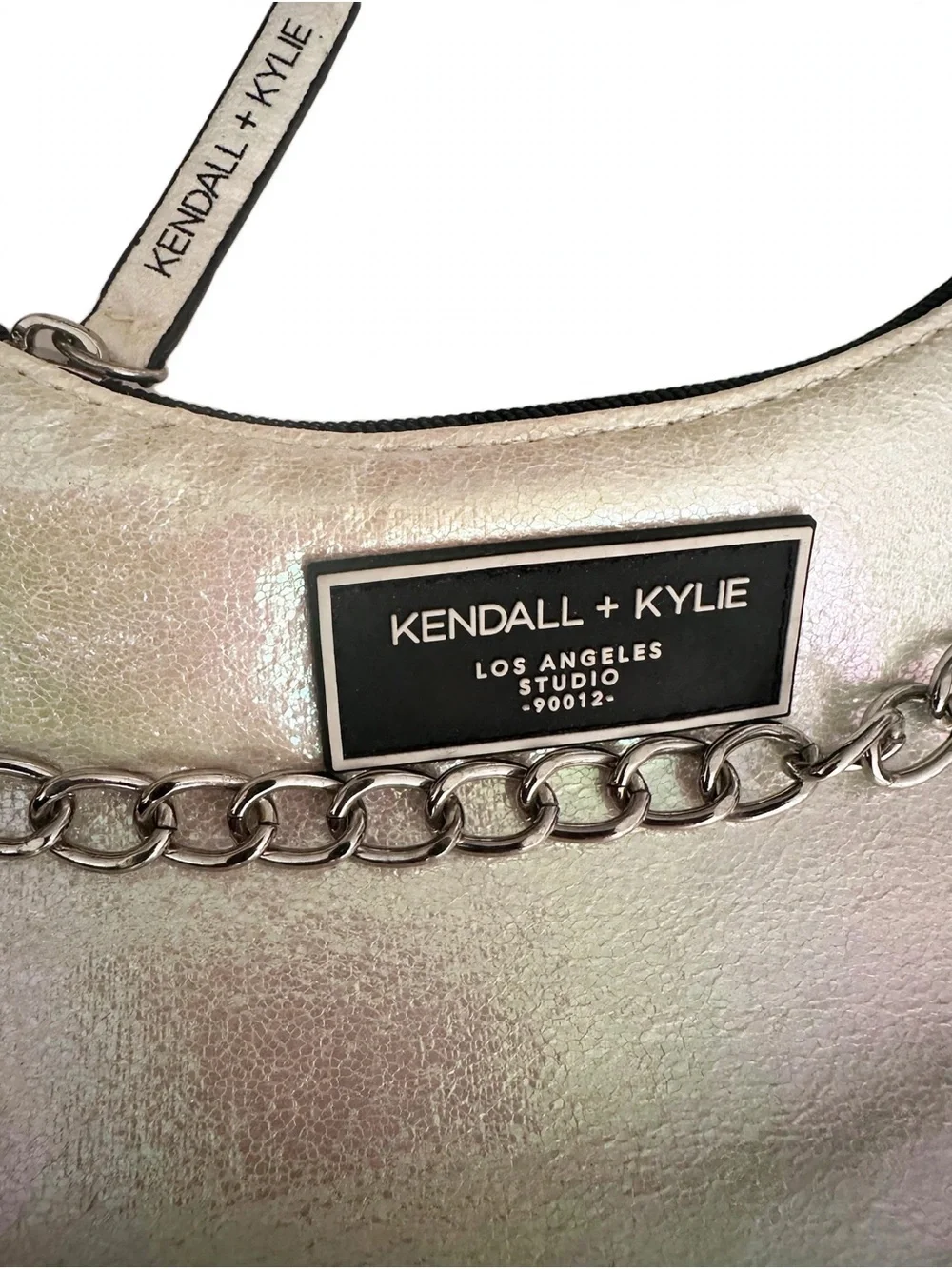 Kendall & Kylie Iridescent Hobo Shoulder Bag with Chain